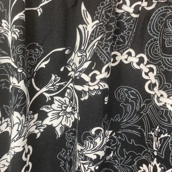 EST 1948 Black & White Floral Chain Print Belted Palazzo Wide Leg Pants XS NEW - Picture 5 of 7